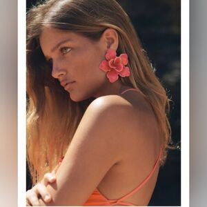 Zara Pink Floral Statement Earrings